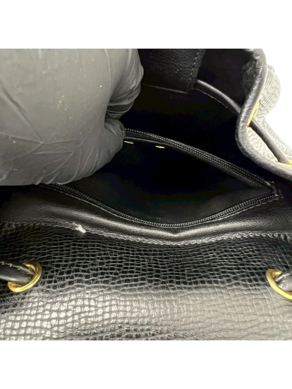 Dior Vintage CD Logo Leather Backpack Black